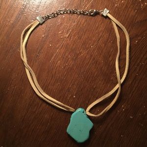 Turquoise Slab Choker Necklace